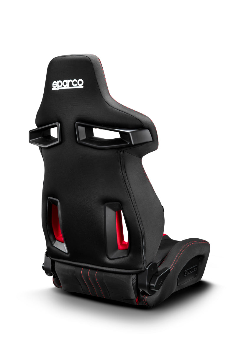 Sparco R333 Black & Red Racing Seat, Modern Reclinable w/ Side Bolsters - eliteracefab.com