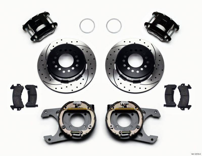 Wilwood D154 P/S Park Brake Kit Drilled 12 Bolt 2.75in offset Staggered Shock Wilwood