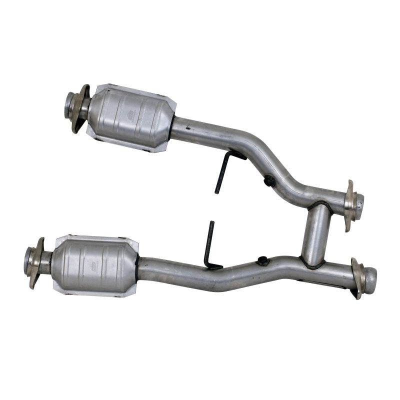 BBK 96-04 Mustang 4.6 GT / Cobra Short Mid H Pipe w Catalytic Converters 2-1/2 For Long Tube Headers - eliteracefab.com