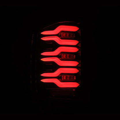 AlphaRex 620040 14-18 Chevy Silverado 1500 Luxx-Series LED Tail Lights Alpha-Black w/Activ Light/Seq Signal