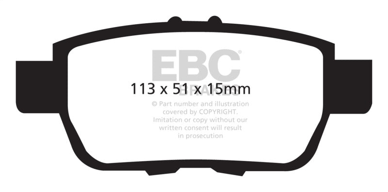 EBC 05-14 Honda Ridgeline 3.5 Greenstuff Rear Brake Pads - eliteracefab.com