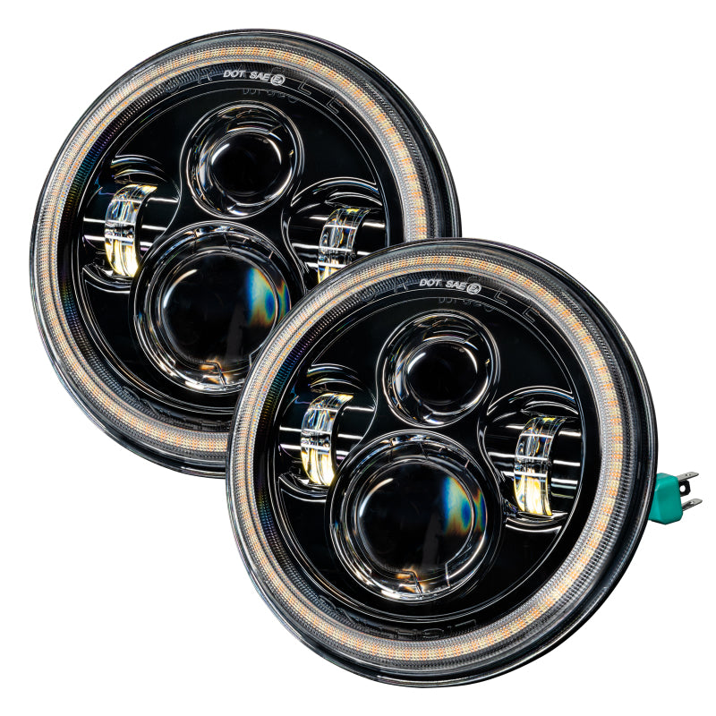 Oracle 07-18 Jeep Wrangler JK Switchback LED Halo Headlights - Amber/White - Switchback - eliteracefab.com