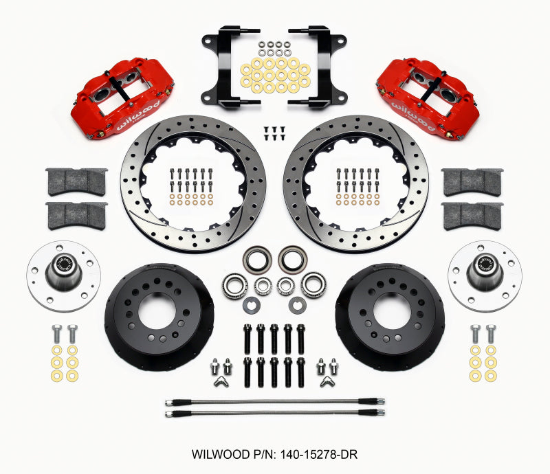 Wilwood Narrow Superlite 6R Front Hub Kit 12.88in Drill Red 82-92 Camaro//Firebird Wilwood