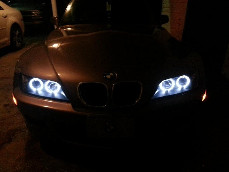 Spyder BMW Z3 96-02 Projector Headlights LED Halo Black High H1 Low H1 PRO-YD-BMWZ396-HL-BK - eliteracefab.com