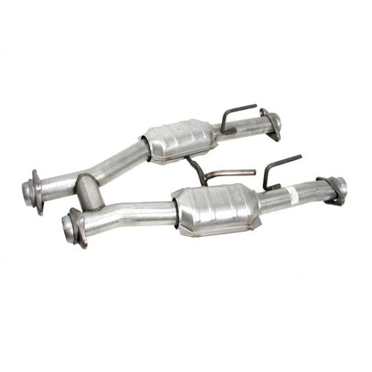 BBK 96-04 Mustang 4.6 GT / Cobra Short Mid H Pipe w Catalytic Converters 2-1/2 For Long Tube Headers - eliteracefab.com