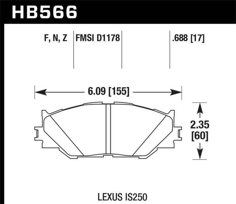 Hawk Performance HPS Front Brake Pads - HB566F.688