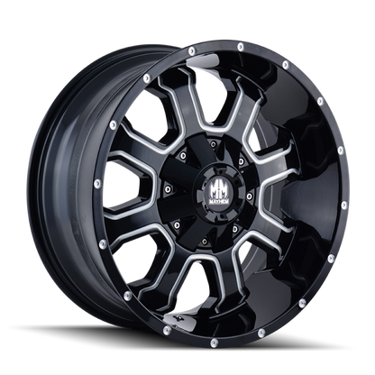 Mayhem 8103 Fierce 17x9 / 6x135 BP / -12mm Offset / 106mm Hub Black w/ Milled Spokes Wheel Mayhem