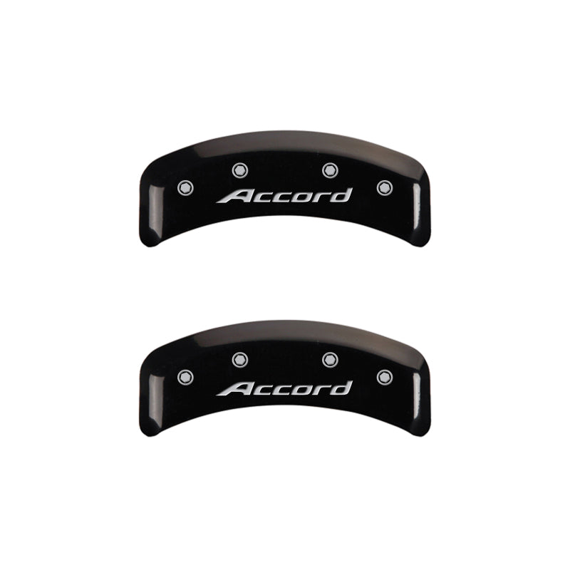 MGP 4 Caliper Covers Engraved Front Accord Engraved Rear Accord Black finish silver ch MGP