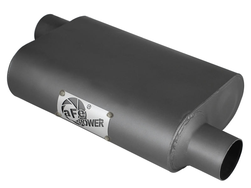 aFe Scorpion Replacement Alum Steel Muffler 2-1/2in In/Out Baffled Offset/Offset 13inL x10inW x4inH aFe