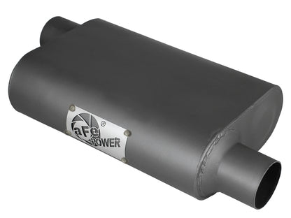 aFe Scorpion Replacement Alum Steel Muffler 2-1/2in In/Out Baffled Offset/Offset 13inL x10inW x4inH aFe