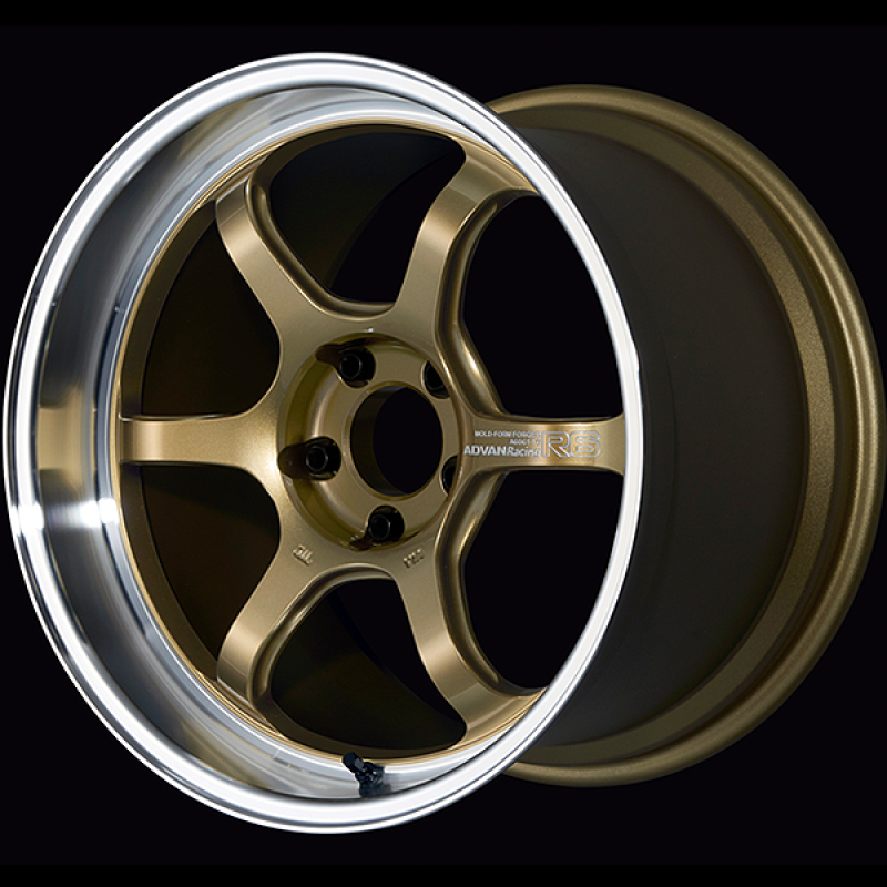 Advan YA68G45ECR R6 18x8.0 +45 5-114.3 Machining & Racing Brass Gold Wheel
