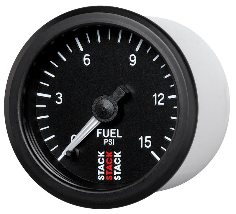 Autometer Stack 52mm 0-15 PSI 1/8in NPTF Male Pro Stepper Motor Fuel Pressure Gauge - Black ST3304