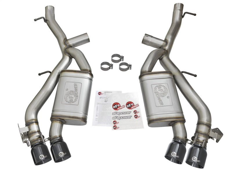 aFe MACHForce XP 3in 304 SS Axle-Back Exhaust Dual Exhaust (NPP) w/ Black Tips 16-17 Camaro SS V8 aFe