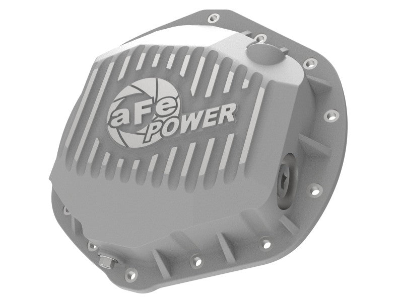 aFe Street Series Rear Differential Cover Raw w/ Machined Fins 01-18 GM Diesel Trucks V8-6.6L (td) - eliteracefab.com