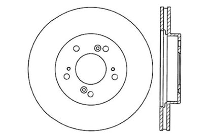 STOPTECH 97-01 ACURA INTEGRA TYPE R / 97-01 HONDA CR-V SLOTTED & DRILLED LEFT FRONT ROTOR, 127.40026L - eliteracefab.com