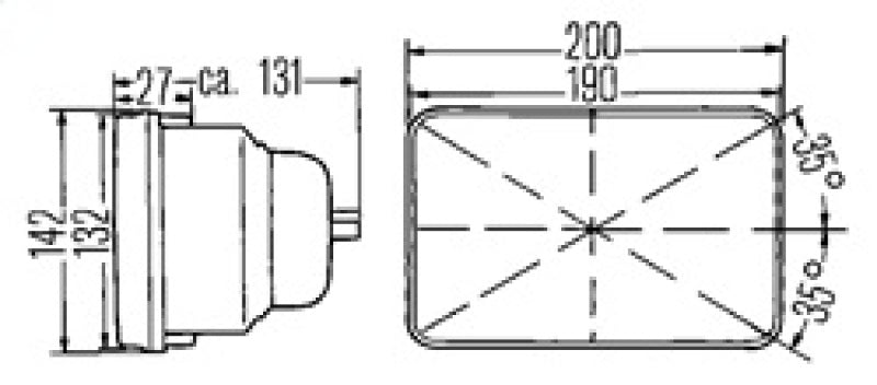 Hella Vision Plus 8in x 6in Sealed Beam Conversion Headlamp Kit (Legal in US for MOTORCYLCES ONLY) - eliteracefab.com