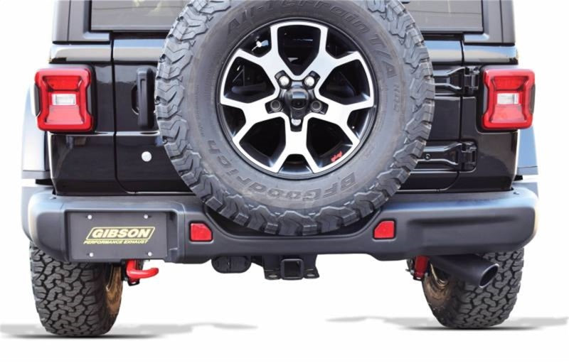 Gibson 18-22 Jeep Wrangler JL Rubicon 3.6L 2.5in Cat-Back Single Exhaust - Black Elite (Ceramic) Gibson