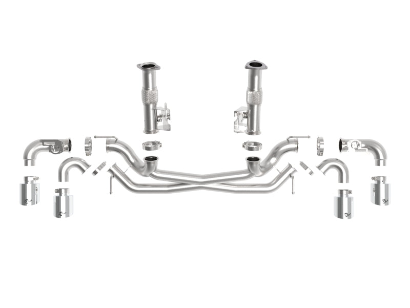 AFe MACH Force-Xp 304 Stainless Steel Cat-Back Exhaust Polished 2020 Chevrolet Corvette C8 - eliteracefab.com