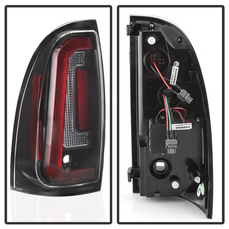 Spyder 05-15 Toyota Tacoma LED Tail Lights (Not Compatible w/OEM LEDS) - Black ALT-YD-TT05V2-LB-BK - eliteracefab.com