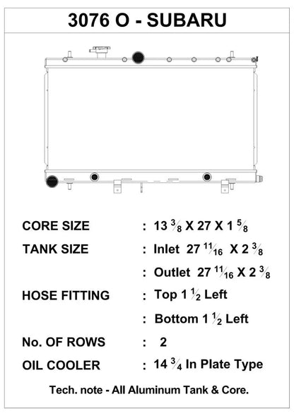 CSF Cooling - Racing & High Performance Division 02-07 Subaru Impreza w/ built-in oil cooler (WRX/STI - w/ filler neck) Subaru - eliteracefab.com