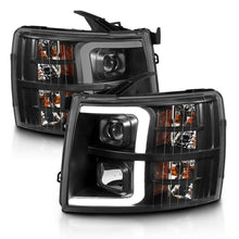 Load image into Gallery viewer, ANZO 07-13 Chevrolet Silverado 3500 Projector Headlights - Black Amber - eliteracefab.com