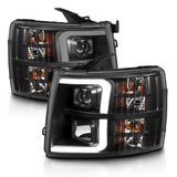 ANZO CHEVY SILVERADO 1500 07-13 / 2500HD/3500HD 07-14 PROJECTOR PLANK HEADLIGHTS BLACK - 111480