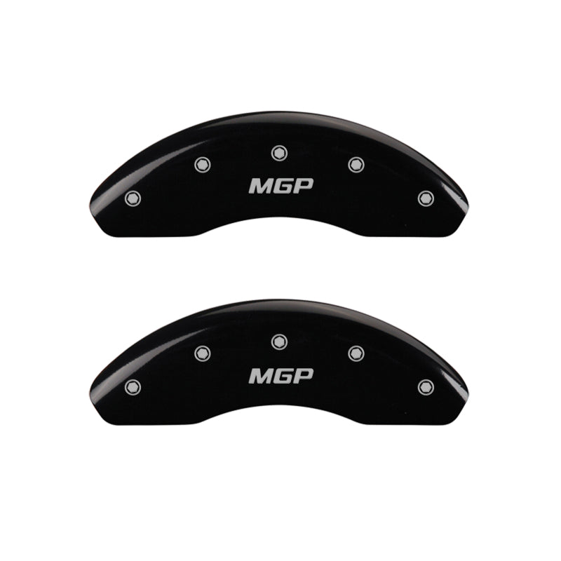 MGP 4 Caliper Covers Engraved Front & Rear MGP Black Finish Silver Characters 2018 Toyota Camry MGP