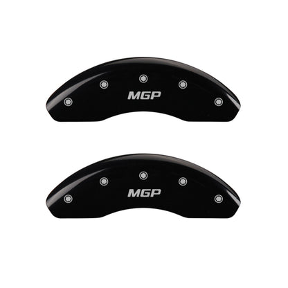 MGP 4 Caliper Covers Engraved Front & Rear Oval logo/Ford Black finish silver ch MGP