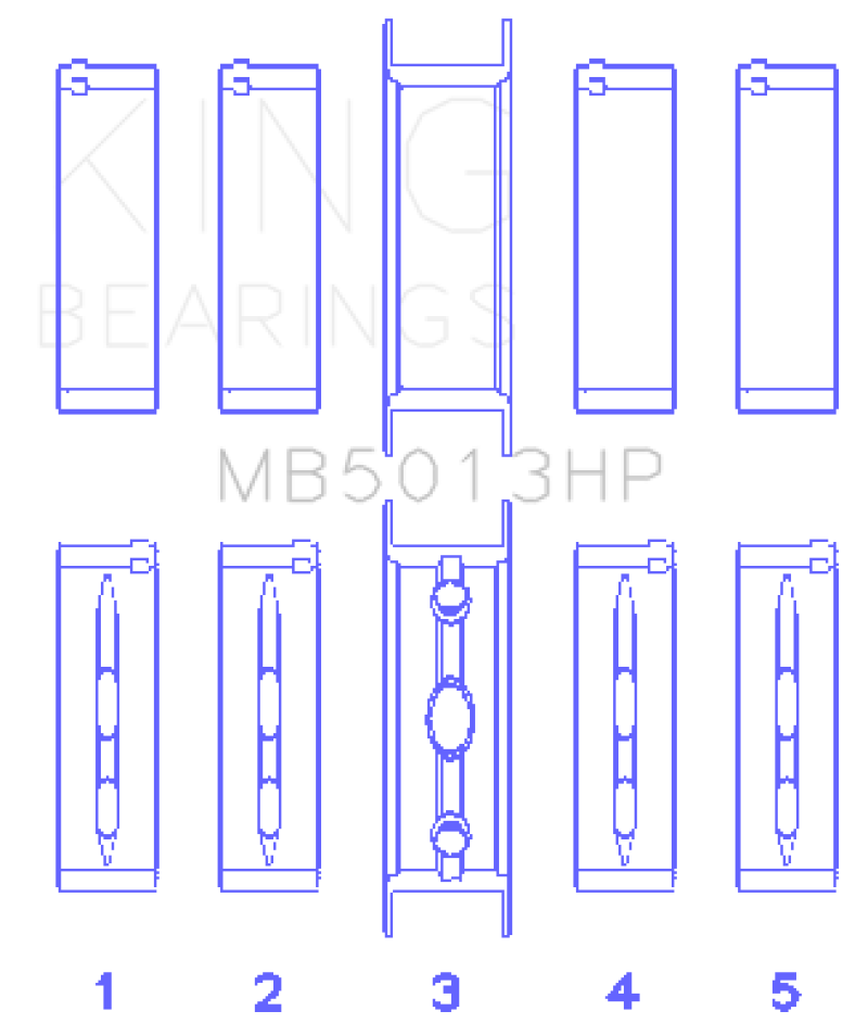 King Chevy LS1 / LS2 / LS4 / LS6 (Size 010) Performance Main Bearing Set