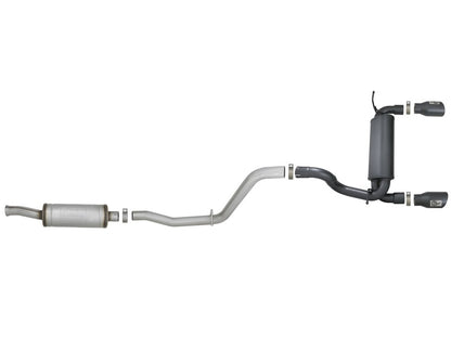 aFe Rebel Series 2.5in 409 SS Cat-Back Exhaust System w/ Black Tips Jeep Wrangler (JL) 2018 V6 3.6L aFe