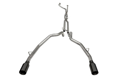 Corsa 21-22 Dodge Ram TRX Crew Cab Baja Catback Exhaust Dual Rear Black Tip - eliteracefab.com