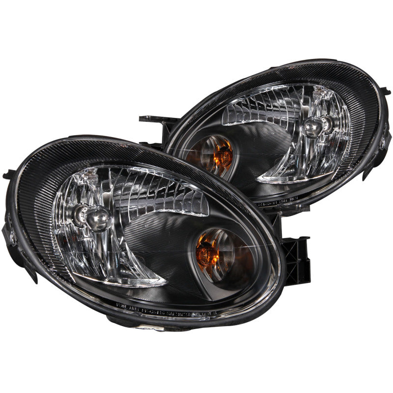 ANZO USA Dodge Neon Crystal Headlights Black; 2003-2005 - eliteracefab.com