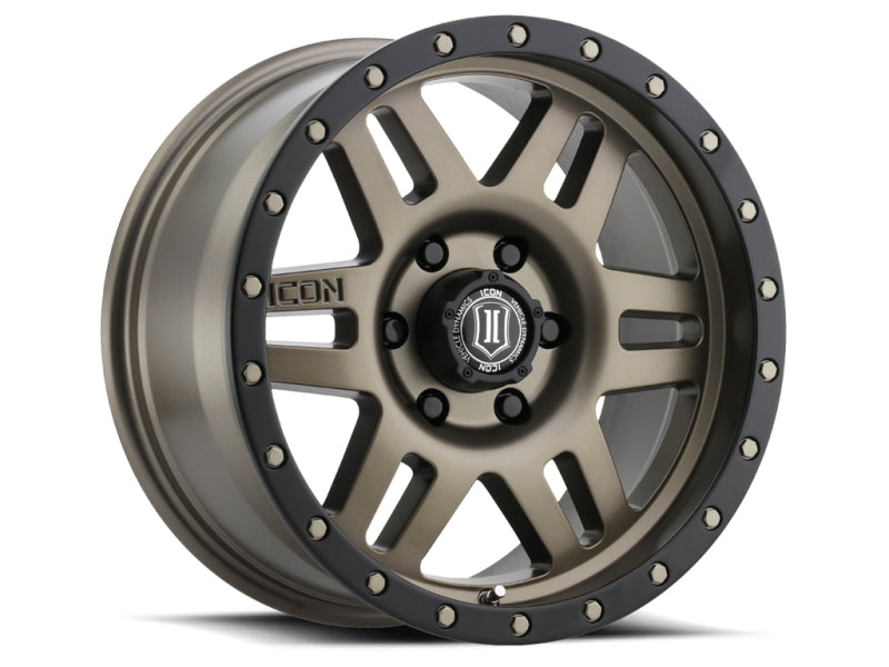 ICON Six Speed 17x8.5 6x5.5 0mm Offset 4.75in BS 108mm Bore Bronze Wheel - eliteracefab.com