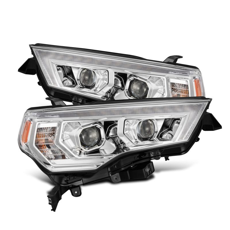 AlphaRex 880812 14-22 Toyota 4Runner LUXX-Series LED Proj Headlights Chrome w/Actv Light & Seq. Sig + DRL