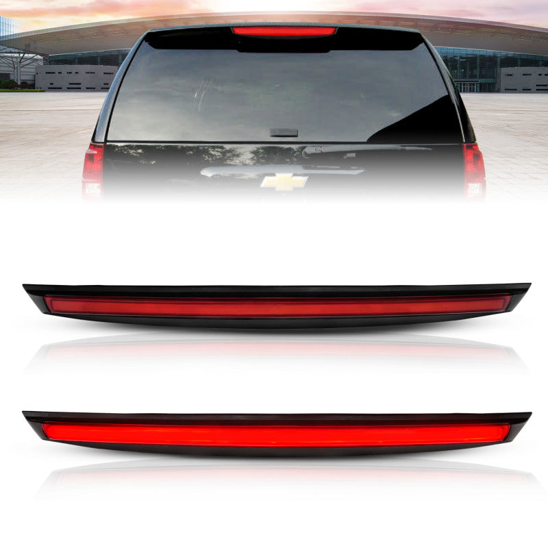 ANZO 2007-2014 Chevrolet Suburban 1500 LED 3rd Brake Light Black Housing Red Lens w/ Spoiler 1pc - eliteracefab.com