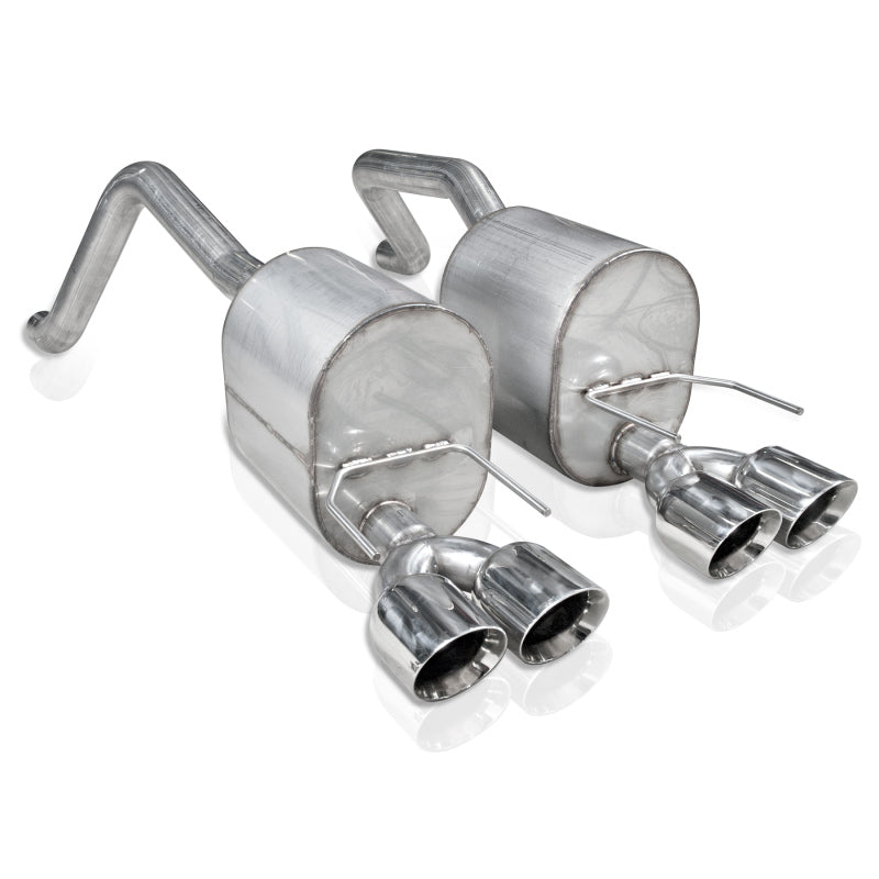 Stainless Works 2009-13 C6 Corvette Axleback 2-1/2in Dual Chambered Turbo Mufflers Quad 4in Tips Stainless Works