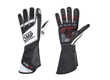 Load image into Gallery viewer, OMP KS-1R Gloves Black/White/Silver - Size L