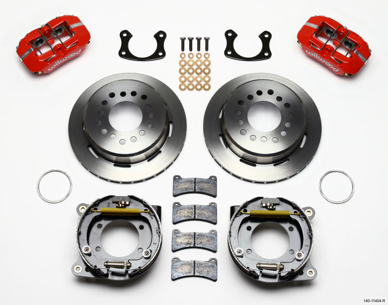 Wilwood Dynapro Low-Profile 11.00in P-Brake Kit - Red New Big Ford 2.50in Off Front Mount Wilwood