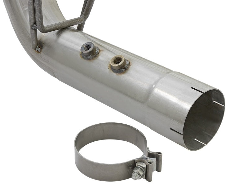 aFe ATLAS 4in DPF-Back Alum Steel Exhaust System w/Dual Exit Black Tip 2017 GM Duramax 6.6L (td) aFe