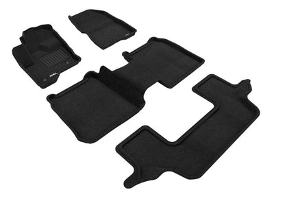 3D Maxpider L1FR05104709 09-19 Ford Flex w Center Console Elegant 1st 2nd 3rd (2 Eyelets) -Floor Mat Set (Black)