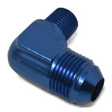 Load image into Gallery viewer, Russell Performance -12 AN to 3/4in NPT 90 Degree Flare to Pipe Adapter (Blue)