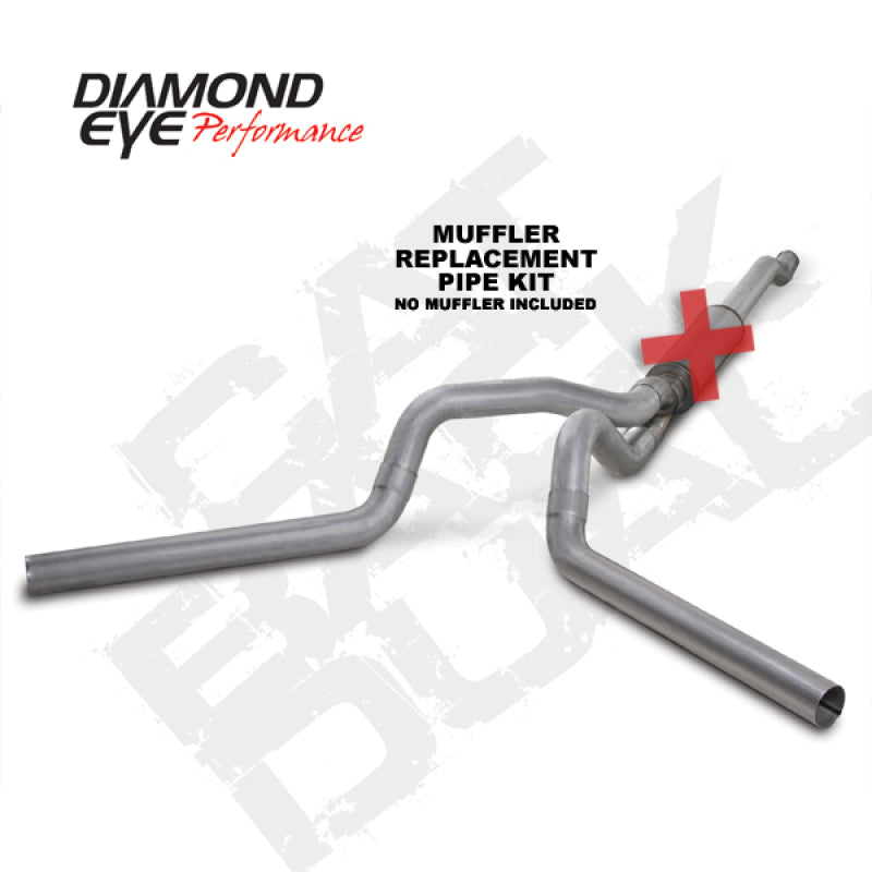 Diamond Eye KIT 4in CB MFLR RPLCMENT PIPE DUAL AL: 03-07 FORD 6.0L F250/F350 Diamond Eye Performance