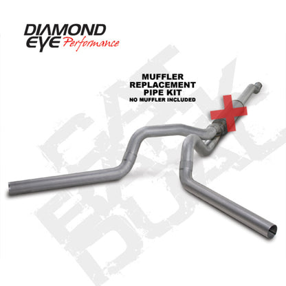 Diamond Eye KIT 4in CB MFLR RPLCMENT PIPE DUAL AL: 03-07 FORD 6.0L F250/F350 Diamond Eye Performance
