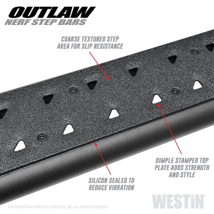 Westin 15-19 Ford F-150 SuperCrew / 17-19 Ford F-250/350 Crew Cab Outlaw Nerf Step Bars - eliteracefab.com