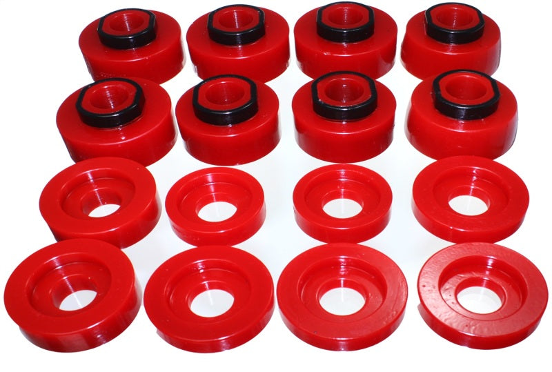 Energy Suspension 08-16 Ford F-250/F-350/F-450/F-550 Super Duty Crew Cab Red Body Mount Set - eliteracefab.com