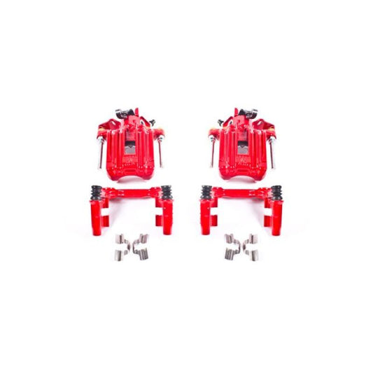 Power Stop 00-06 Audi TT Quattro (w/Non Vented Rotors Only) Rear Red Calipers w/Brackets - Pair PowerStop