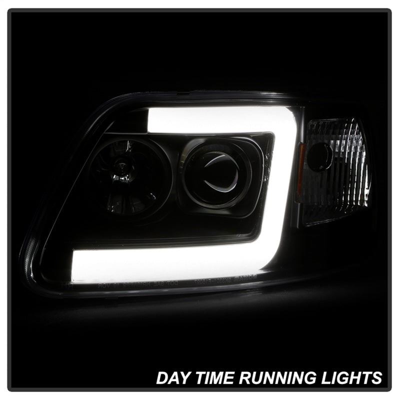 Spyder 97-03 Ford F-150 (After 6/1997) Light Bar Projector Headlights - Blk (PRO-YD-FF15097V2-LB-BK) - eliteracefab.com