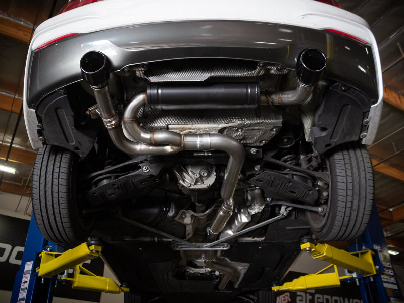 aFe MACHForce XP 3in to 2.5in 304 SS Cat-Back Exhaust w/ Polished Tips 14-16 BMW M235i - eliteracefab.com