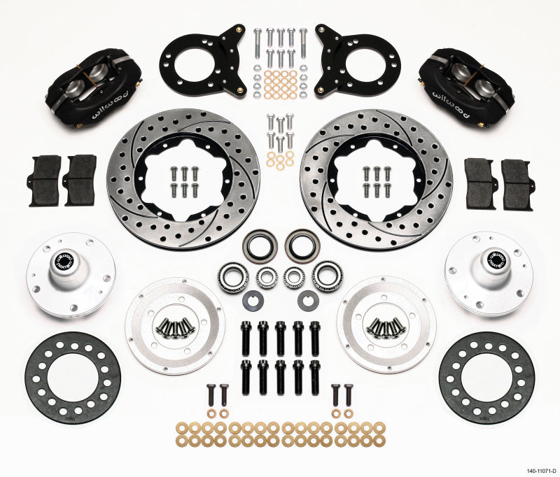 Wilwood Forged Dynalite Front Kit 11.00in Drilled 1965-1969 Mustang Disc & Drum Spindle Wilwood