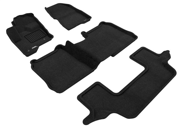 3D Maxpider L1FR02104709 09-19 Ford Flex w/o Center Console Elegant 1st 2nd 3rd (2 Eyelets) - Set (Black)